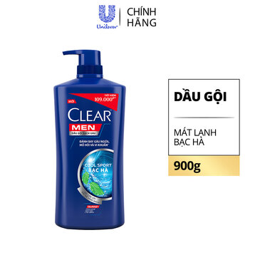 Dầu Gội Clear Men Sạch Gàu Cool Sport Bạc Hà 900g (Mới)