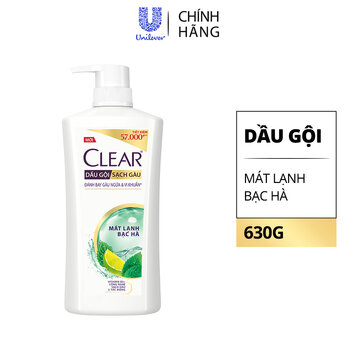 Dầu Gội Clear Sạch Gàu Mát Lạnh Bạc Hà 630g