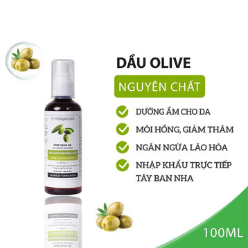 Dầu Olive Milaganics Nguyên Chất Dưỡng Da, Dưỡng Tóc 100ml