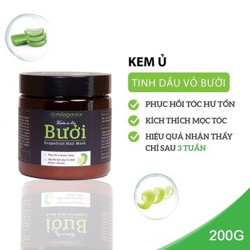 Kem Ủ Tóc Milaganics Tinh Dầu Bưởi Phục Hồi Hư Tổn 200g (Mới)