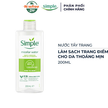 Nước Tẩy Trang Simple Làm Sạch Trang Điểm 200ml