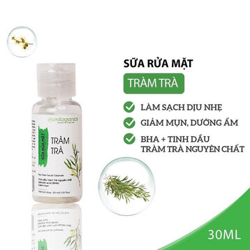 [Mini] Sữa Rửa Mặt Milaganics Tinh Dầu Tràm Trà Ngừa Mụn 30ml