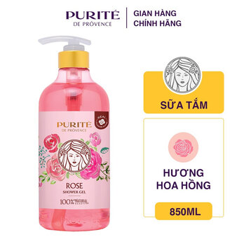 Sữa Tắm Purité Dưỡng Da Mềm Mịn Hương Hoa Hồng 850ml