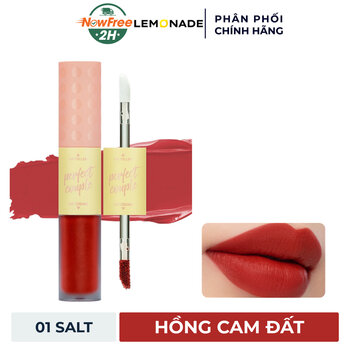 Son Kem Lì 2 Đầu Lemonade 01 Salt Hồng Cam Đất Bản Mới 7.5g
