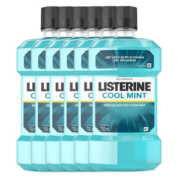Combo 6 Nước Súc Miệng Listerine Hơi Thở Thơm Mát 750ml/Chai