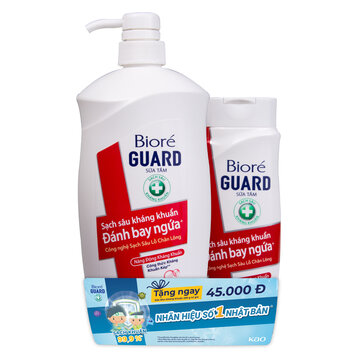[Mua 1 Tặng 1] Sữa Tắm Bioré Guard Kháng Khuẩn Năng Động 800g+220g