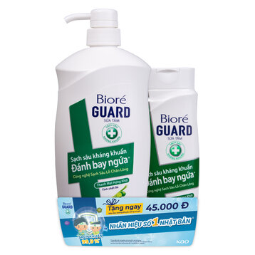 [Mua 1 Tặng 1] Sữa Tắm Bioré Guard Kháng Khuẩn Thanh Mát Hứng Khởi 800g+220g