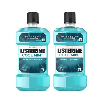 Nước Súc Miệng Listerine Hơi Thở Thơm Mát 250mlx2