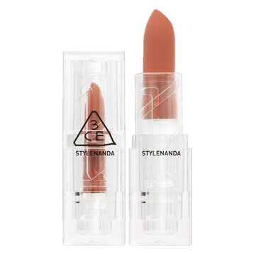 Son Thỏi Lì 3CE Vỏ Trong Suốt Kind &amp; Love - Cam Đào 3.5g