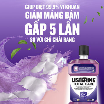 Nước Súc Miệng Listerine Chăm Sóc Toàn Diện Không Cay 750ml