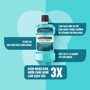 Nước Súc Miệng Listerine Hơi Thở Thơm Mát 250mlx2