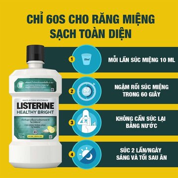 Nước Súc Miệng Listerine Giúp Răng Trắng Sáng 750ml