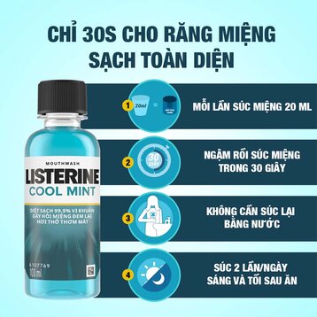 Nước Súc Miệng Listerine Hơi Thở Thơm Mát 100ml