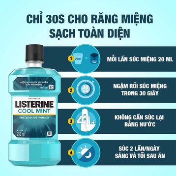 Nước Súc Miệng Listerine Hơi Thở Thơm Mát 250ml