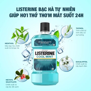 Nước Súc Miệng Listerine Hơi Thở Thơm Mát 500ml