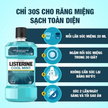 Nước Súc Miệng Listerine Hơi Thở Thơm Mát 500ml