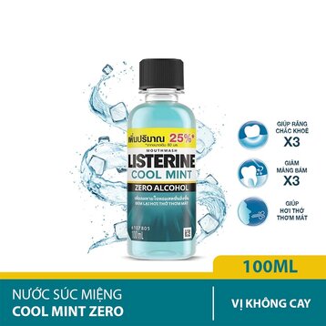 Nước Súc Miệng Listerine Hơi Thở Thơm Mát Không Cay 100ml