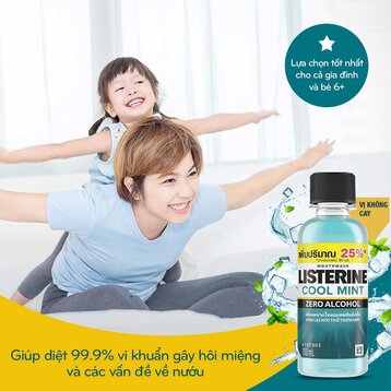 Nước Súc Miệng Listerine Hơi Thở Thơm Mát Không Cay 100ml