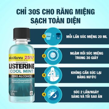Nước Súc Miệng Listerine Hơi Thở Thơm Mát Không Cay 100ml