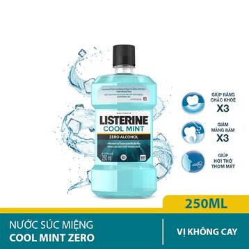 Nước Súc Miệng Listerine Hơi Thở Thơm Mát Không Cay 250ml