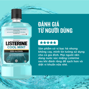 Nước Súc Miệng Listerine Hơi Thở Thơm Mát Không Cay 250ml