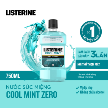 Nước Súc Miệng Listerine Hơi Thở Thơm Mát Không Cay 750ml