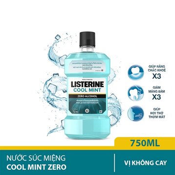 Nước Súc Miệng Listerine Hơi Thở Thơm Mát Không Cay 750ml