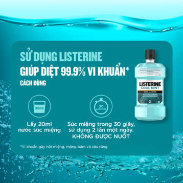 Nước Súc Miệng Listerine Hơi Thở Thơm Mát Không Cay 750ml