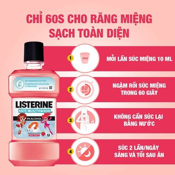 Nước Súc Miệng Listerine Kids Cho Trẻ Trên 6 Tuổi 250ml