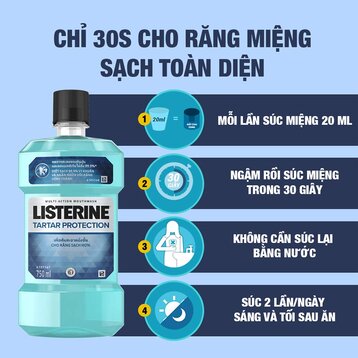 Nước Súc Miệng Listerine Ngăn Ngừa Mảng Bám 750ml
