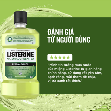 Nước Súc Miệng Listerine Trà Xanh Ngừa Sâu Răng 250ml