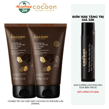 Combo Tẩy Da Chết Mặt Cocoon Cà Phê Đắk Lắk 2x150ml