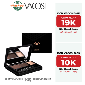Bộ Kit Vẽ Mày Vacosi Powder + Concealer (01 Light Brow)