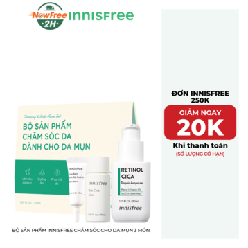 Bộ Sản Phẩm Innisfree Chăm Sóc Cho Da Mụn 3 Món