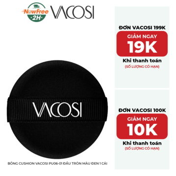 Bông Cushion Vacosi PU06-01 Đầu Tròn Màu Đen 1 Cái