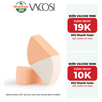 Bông Phấn Ướt Vacosi Tam Giác Nhọn BP12 3 Miếng