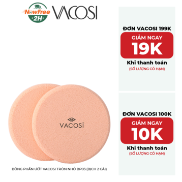 Bông Phấn Ướt Vacosi Tròn Nhỏ BP03 (Bịch 2 Cái)