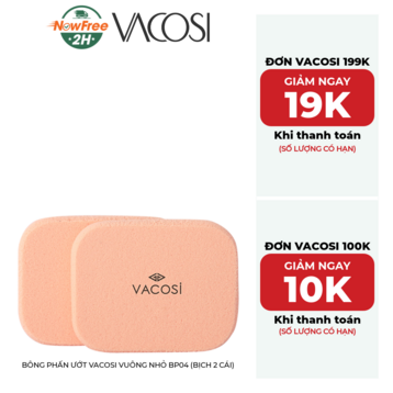 Bông Phấn Ướt Vacosi Vuông Nhỏ BP04 (Bịch 2 Cái)