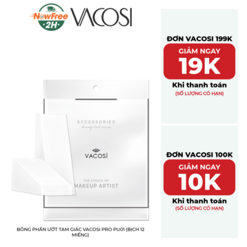 Bông Phấn Ướt Tam Giác Vacosi Pro PU01 (Bịch 12 Miếng)