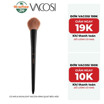 Cọ Má &amp; Highlight Vacosi Hình Quạt Bầu M33