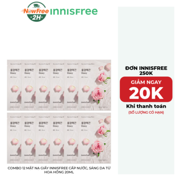 Combo 12 Mặt Nạ Giấy innisfree Cấp Nước, Sáng Da Từ Hoa Hồng 20ml