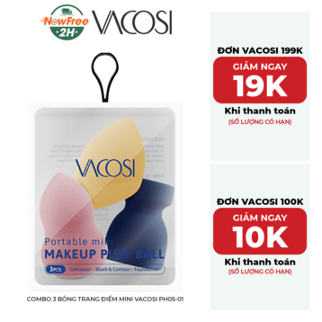 Combo 3 Bông Trang Điểm Mini Vacosi PH05-01