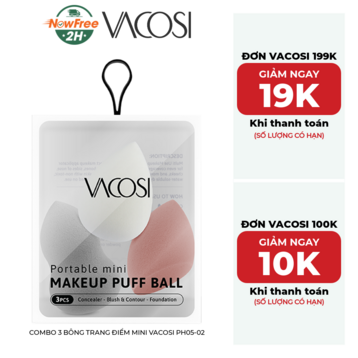 Combo 3 Bông Trang Điểm Mini Vacosi PH05-02