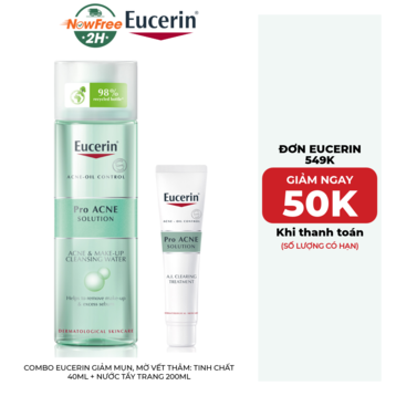 Combo Eucerin Giảm Mụn, Mờ Vết Thâm: Tinh Chất 40ml + Nước Tẩy Trang 200ml