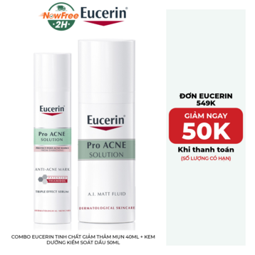 Combo Eucerin Tinh Chất Giảm Thâm Mụn 40ml + Kem Dưỡng Kiểm Soát Dầu 50ml
