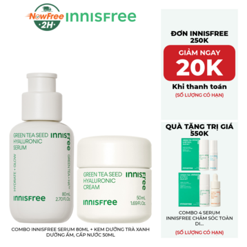 Combo innisfree Serum 80ml + Kem Dưỡng Trà Xanh Dưỡng Ẩm, Cấp Nước 50ml