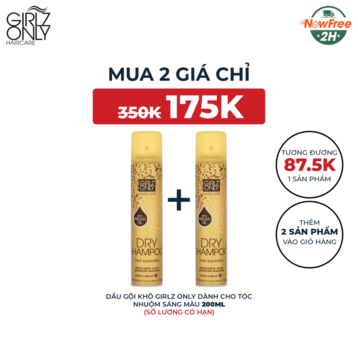 Dầu Gội Khô Girlz Only Dành Cho Tóc Nhuộm Sáng Màu 200ml