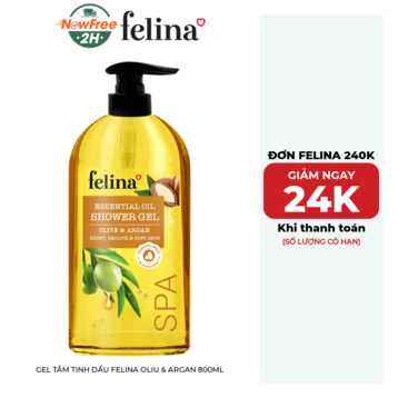 Gel Tắm Tinh Dầu Felina Oliu &amp; Argan 800ml