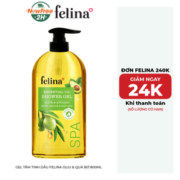 Gel Tắm Tinh Dầu Felina Oliu &amp; Quả Bơ 800ml