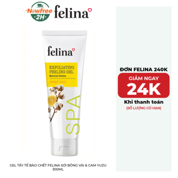 Gel Tẩy Tế Bào Chết Felina Sợi Bông Vải &amp; Cam Yuzu 300ml